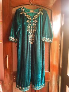 Velvet Kurta with Embroidery