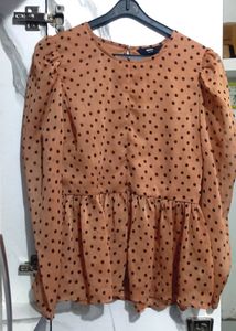 Brown Polka Dot Top From Max