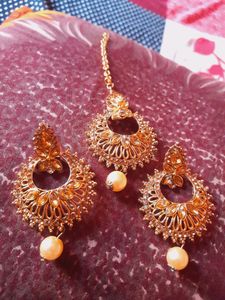 Earings with Mang tika combo set