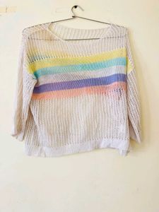 Pastel Striped Knit Sweater