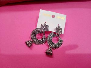 Boho Silver Drop Earrings Combo Of 2