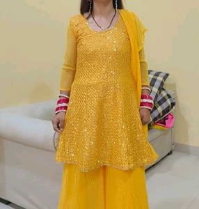 Yellow Sharara Suit