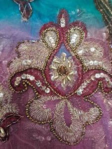 stone work saree Fabric net