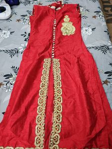 Red Embroidered Salwar Kameez
