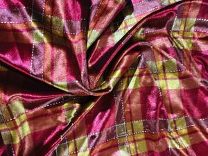 Vintage Style Plaid Mandarin Collar Velvet Top