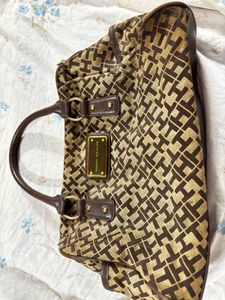 Tommy Hilfiger monogram handbag in brown and tan