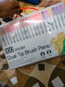 Dual Tip Brush Pens Set Of 100