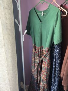 Green Floral Midi Dress