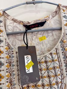 3pc Floral Print Embroidered Kurti