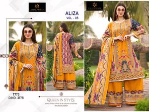 Aliza Pakistani Suit - Mustard