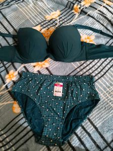 Lingerie Set Teal Bra and Panties
