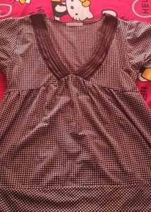 Checkered Brown babydoll top