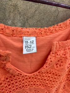 Coral Lace Top