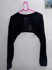 Korean Black Knit Bolero