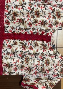 Floral Print Cotton Short Dress