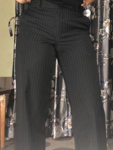 Pinstripe Wide Leg Trousers