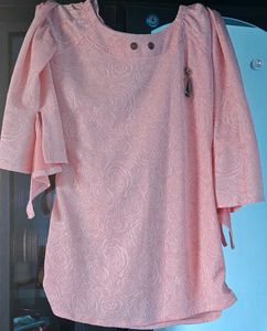 Size S Peach Flared Sleeve Top
