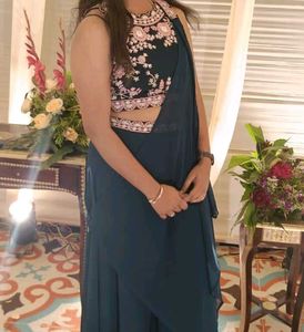 Elegant Morpankhi Blue Dress