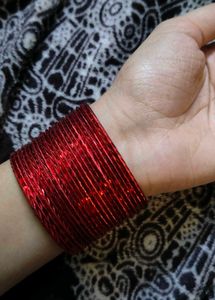 Red Metallic Bangles