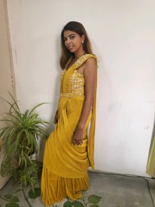 Elegant Drape Mustard Saree