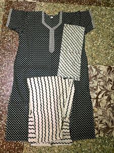 Black &amp; White Kurta Set woman