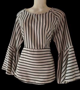 Striped Bell Sleeve Top