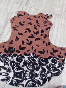 Leaf Print Layered Dress