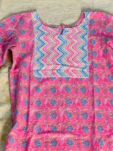 Pink Printed Kurta Set