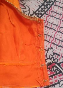 Orange Blouse with Triangle Pattern