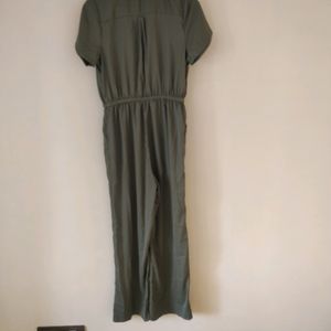 Blush Jumpsuit With Drawstring And Pockets