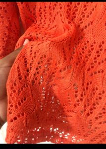 Orange Pullover Knitted Top