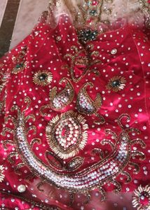 Stunning Pink &amp; Gold Embroidered Lehenga Choli Set