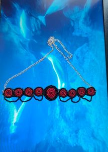 Red & Black Beaded Choker