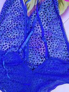 (1110)Blue Leopard Print Teddy