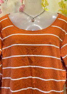 ✨Burnt Orange Stripes | Boatneck Aesthetic