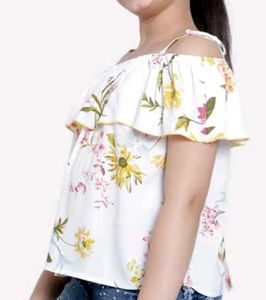 Natilene Girl Multicolor Floral Print Top👚