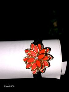 Teal Flower Hair Tie