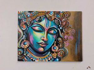 Abstract Krishna Canvas Painting
