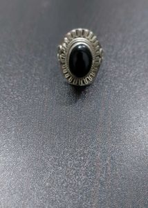 Pure Silver Black Ring