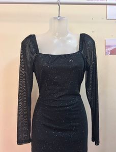 URBANIC Sparkly Black Mini Dress