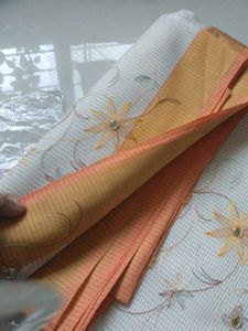 New White Saree With Golden Border