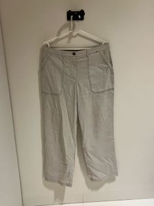 Beige Wide Leg Pants