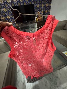 Vero Moda Coral Lace Tank Crochet Top