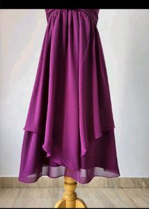 Elegant Purple Halter Dress
