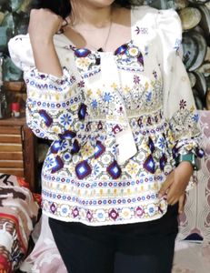 White Floral Top