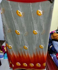 Net Pallu Red Saree❤️