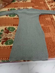 Gray Floral woolen kurta