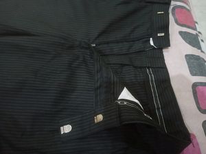 Unisex Black Stripped Pants