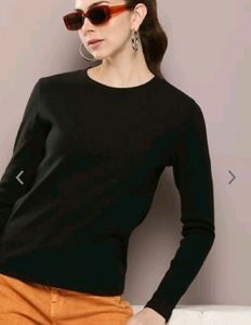 Rigo Black Thumbhole Full Sleeve T-Shirt