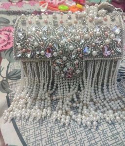 Elegant Beaded Clutch with Strap
